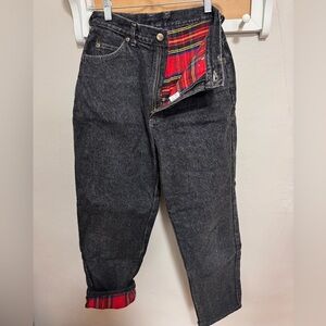 L.L. Bean Black Flannel Lined Jeans